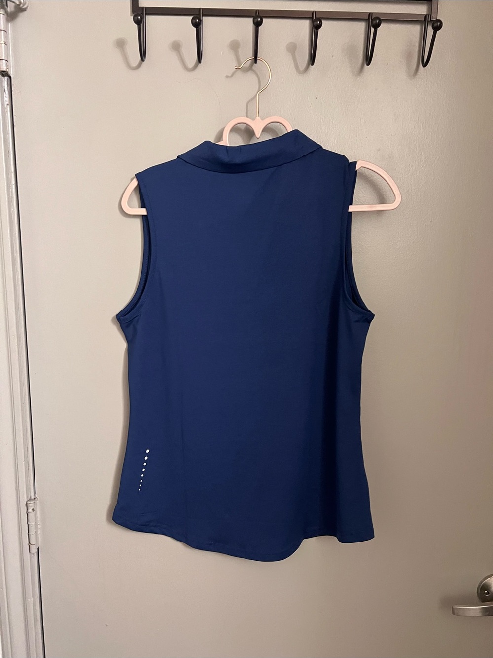 Sleeveless Polo Top - Navy Blue